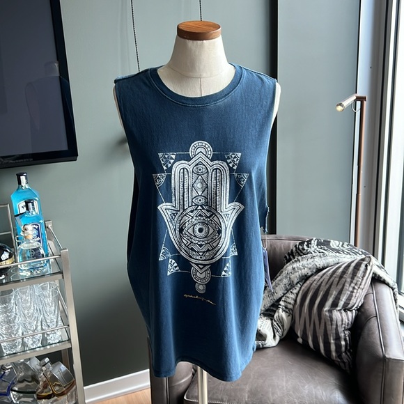 New Spiritual Gangster Hamsa Cutoff Band Tank Size Medium - Picture 4 of 8
